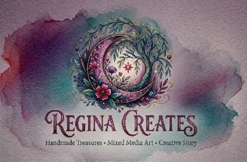 Regina Creates Logo - Handmade treasures - mixed media art - creative story