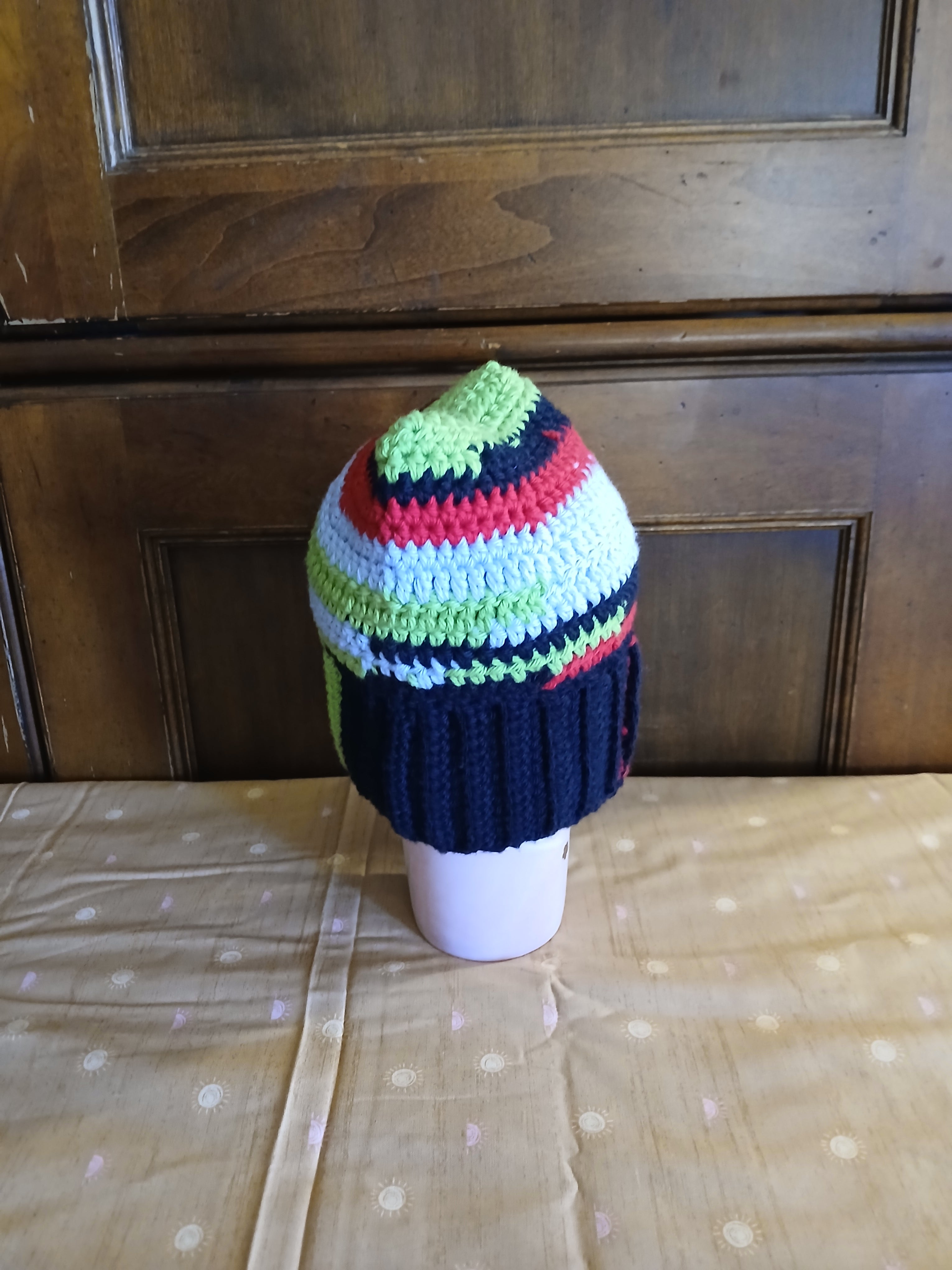 Hand-crochet Unisex, colorful, bold and a little bit wild - infant / baby hat