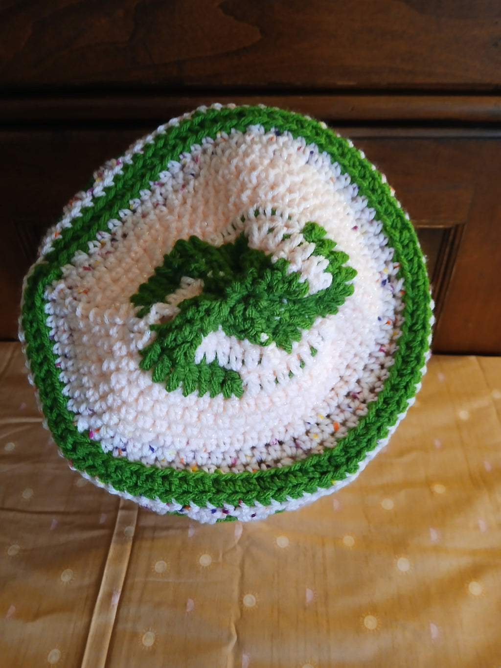 "Let's create" crochet beret styled hat for adults