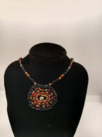 Ambers in the ash beaded pendant necklace by Oma Regina