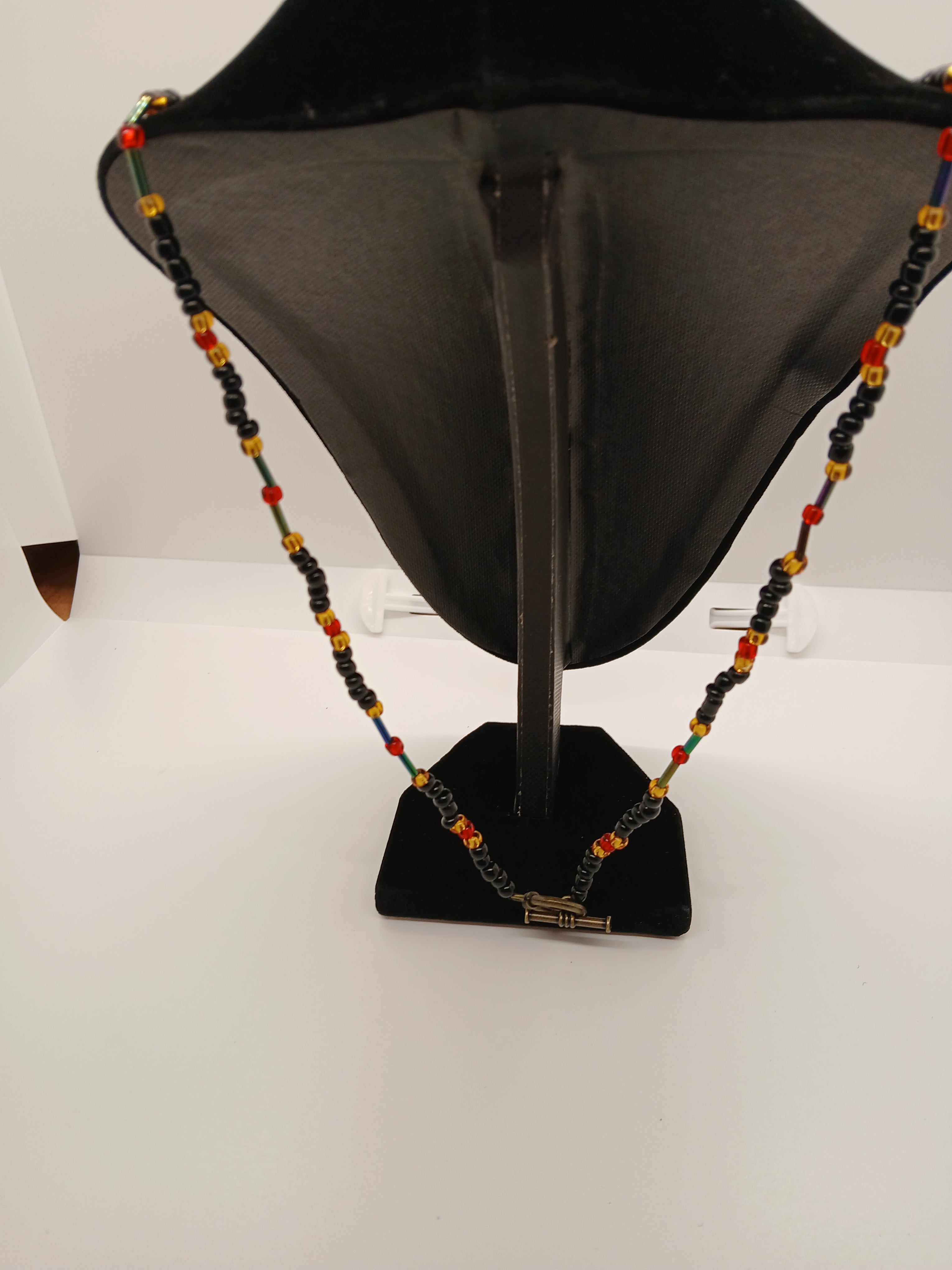 Ambers in the ash beaded pendant necklace by Oma Regina
