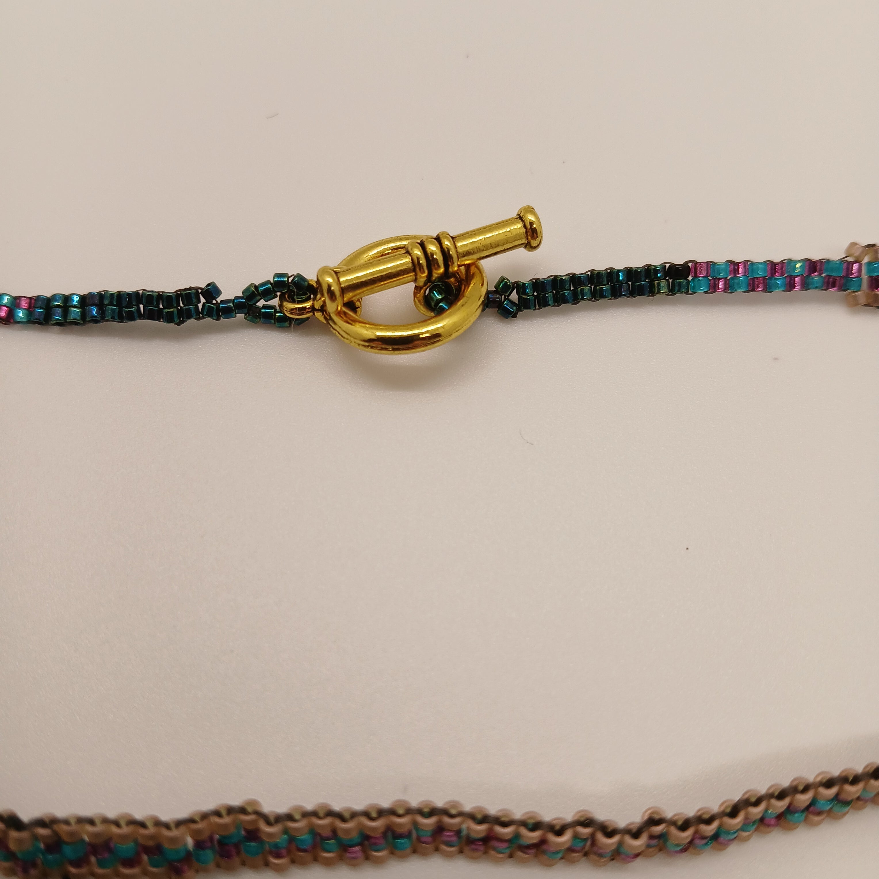 Original Hand-Beaded Delica Necklace – 20-Inch Freestyle Woven Chain with Permanent Pendant – One-of-a-Kind Jewelry – Includes USA Shipping