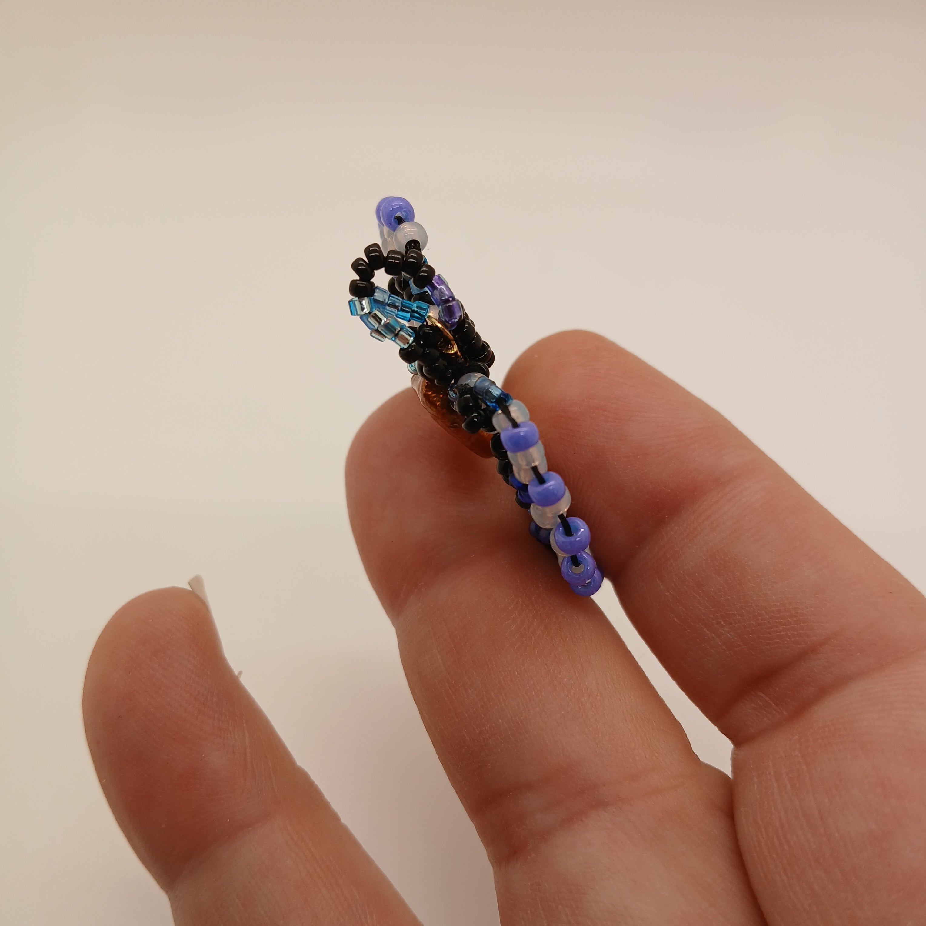 Hand-Beaded Round Focal Pendant – Mixed Delica & Dyed Pearl Accents – Teal, Gold, and Bronze – One of a Kind – Includes USA Shipping