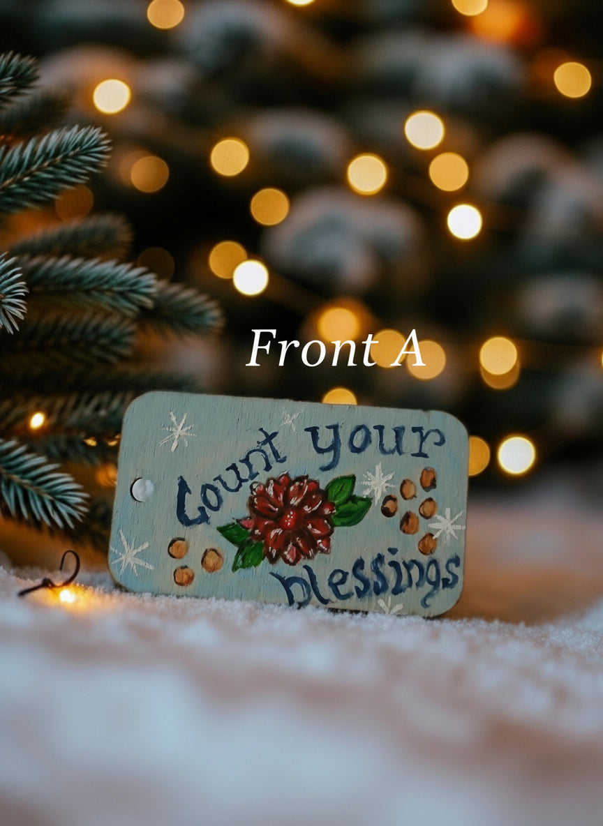 Hand-Painted Wooden Ornament / Keychain