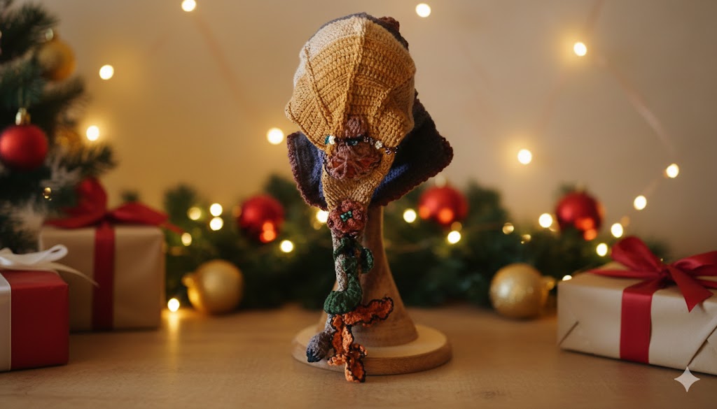 Forest Fairy Crochet Hooded Scarf – Woodland-Inspired Design