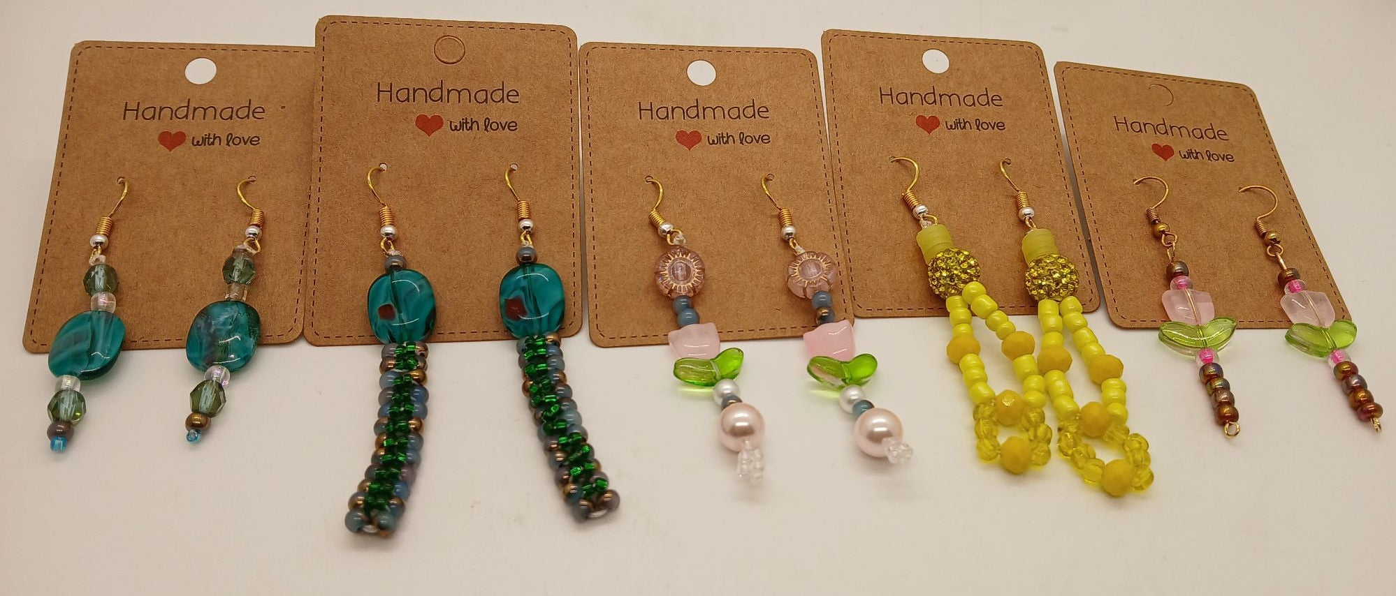 Five Pairs of Bead Dangle Earrings – Value Bundle - Various designs!