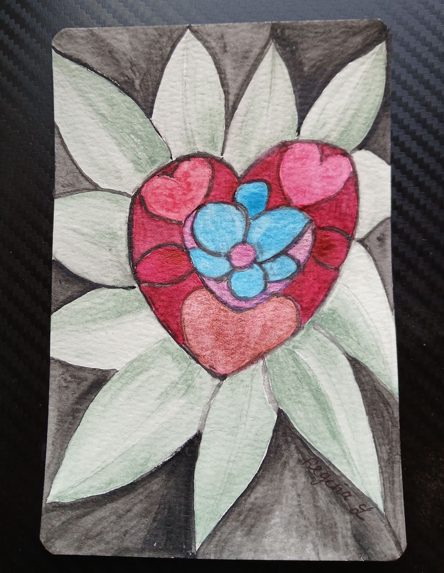 "Heart in Bloom" – Original 4x6 Pure Watercolor Illustration