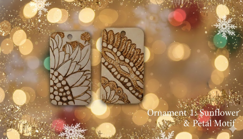 Handcrafted Wood-Burned Ornament – Double-Sided Design