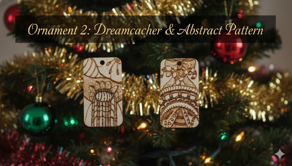 Handcrafted Wood-Burned Ornament – Double-Sided Design