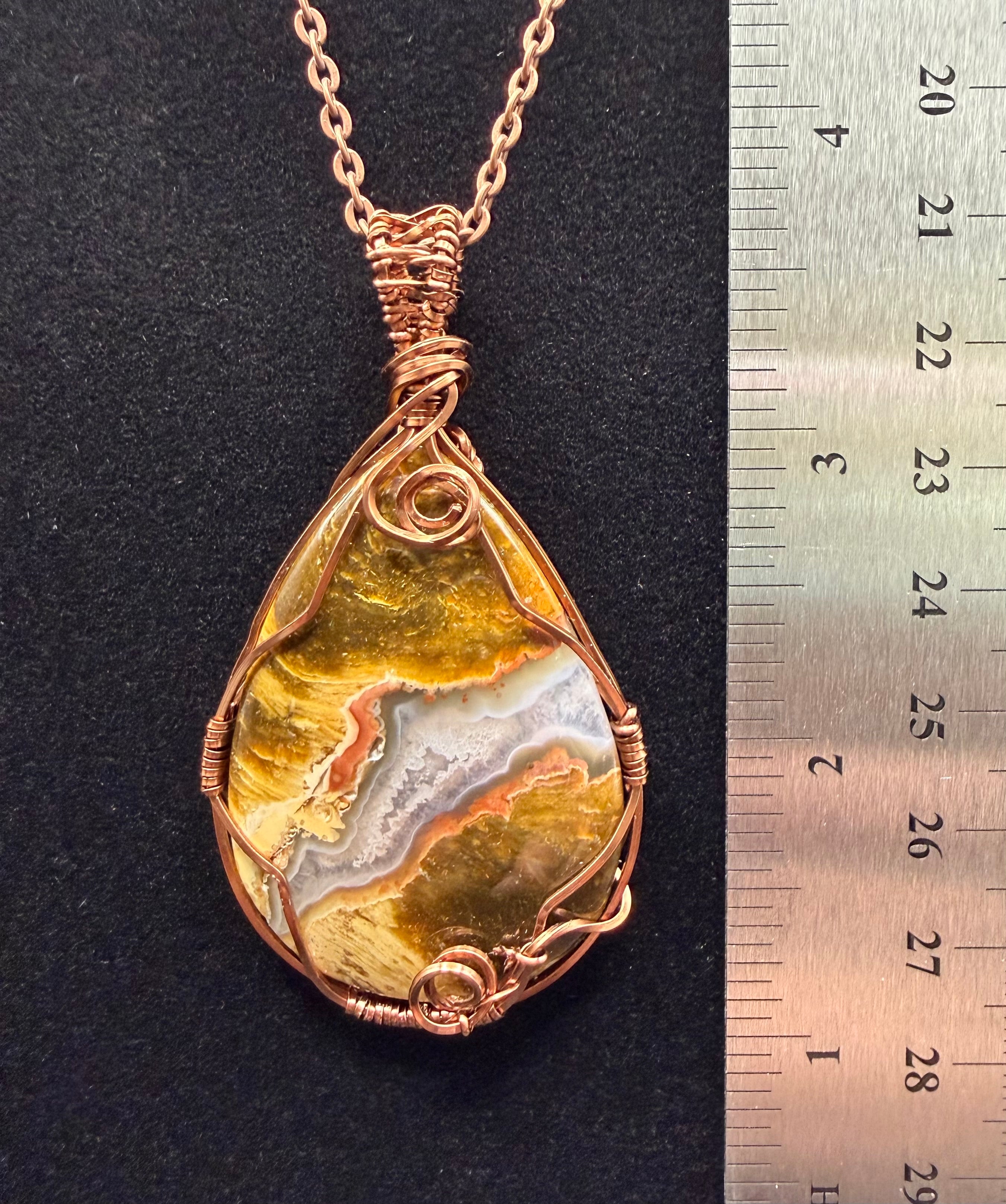 Wire-Wrapped Crazy Lace Agate Pendant