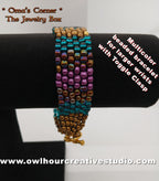 Multicolor beaded bracelet for larger wrists with toggle clasp