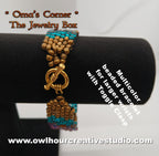 Multicolor beaded bracelet for larger wrists with toggle clasp