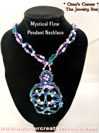Mystical Flow Beaded Pendant Necklace with Toggle Closure