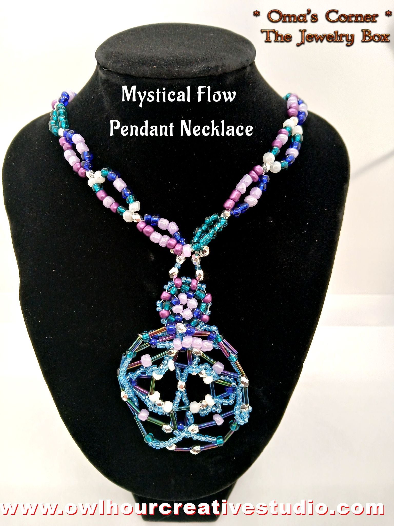 Mystical Flow Beaded Pendant Necklace with Toggle Closure