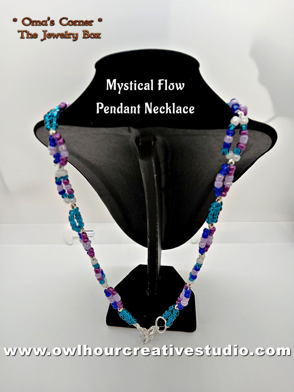Mystical Flow Beaded Pendant Necklace with Toggle Closure