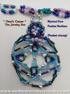 Mystical Flow Beaded Pendant Necklace with Toggle Closure