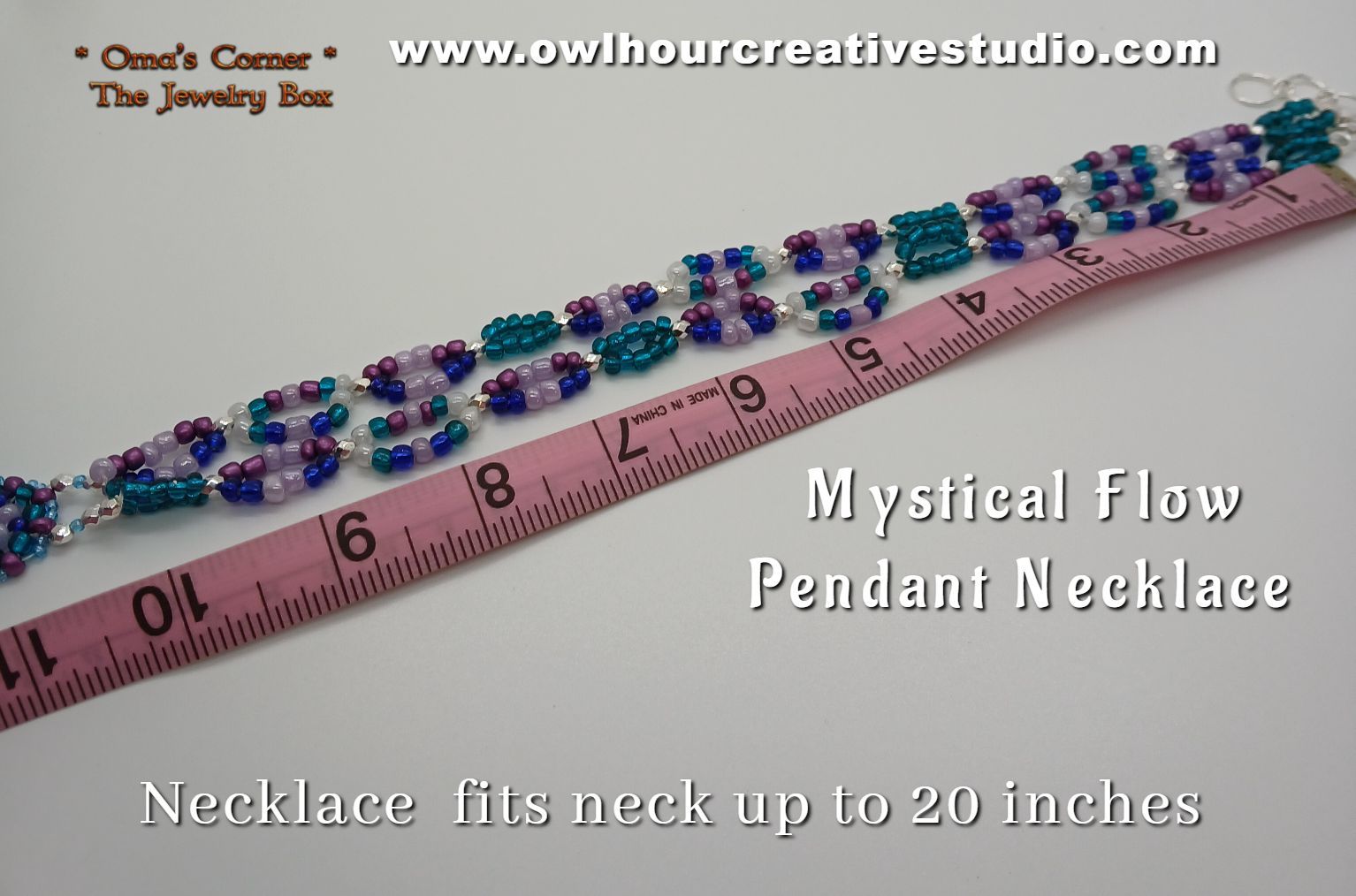 Mystical Flow Beaded Pendant Necklace with Toggle Closure