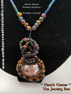 Mystic Shield beaded pendant necklace - multicolor beads