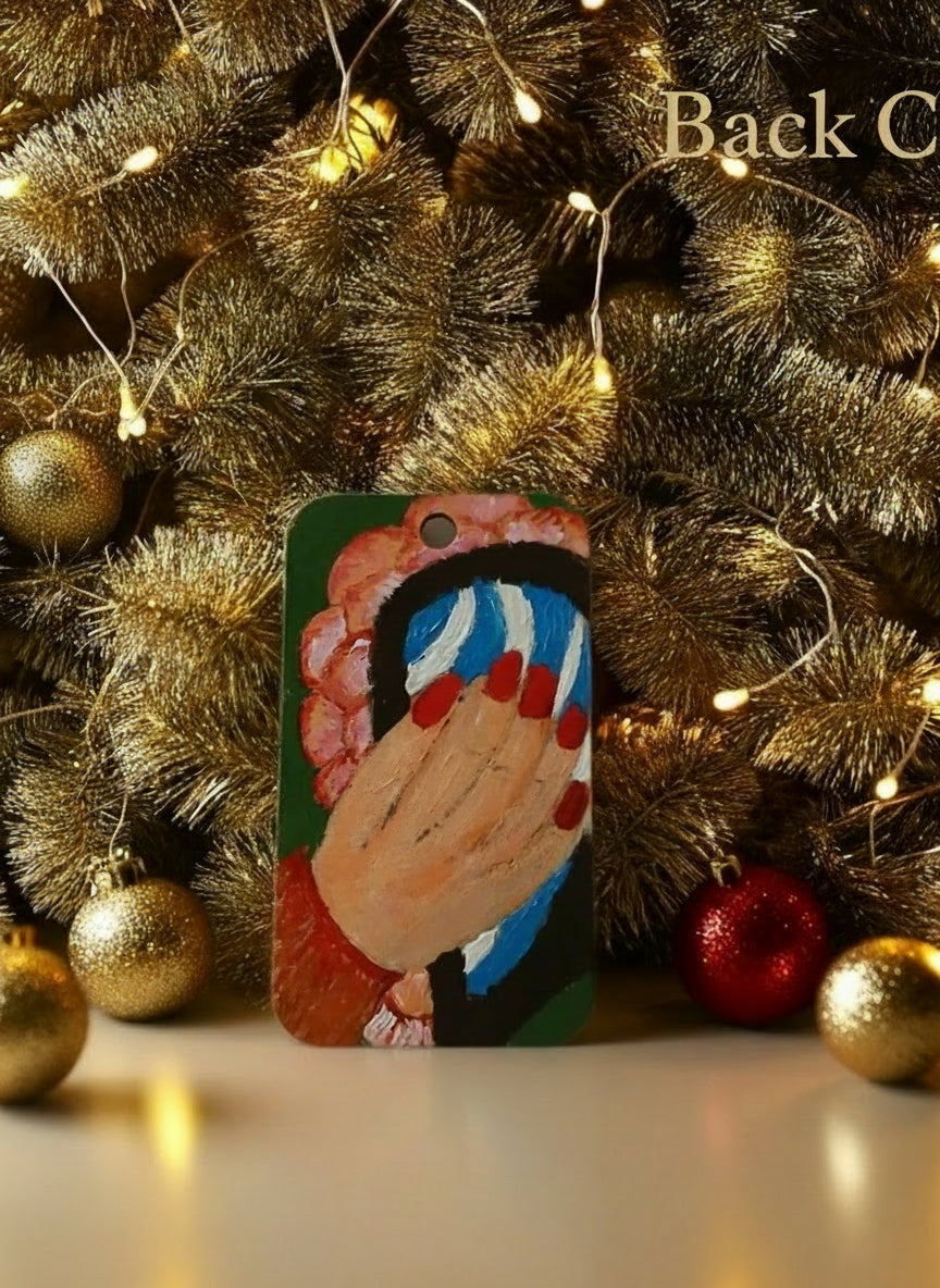 Hand-Painted Wooden Ornament / Keychain