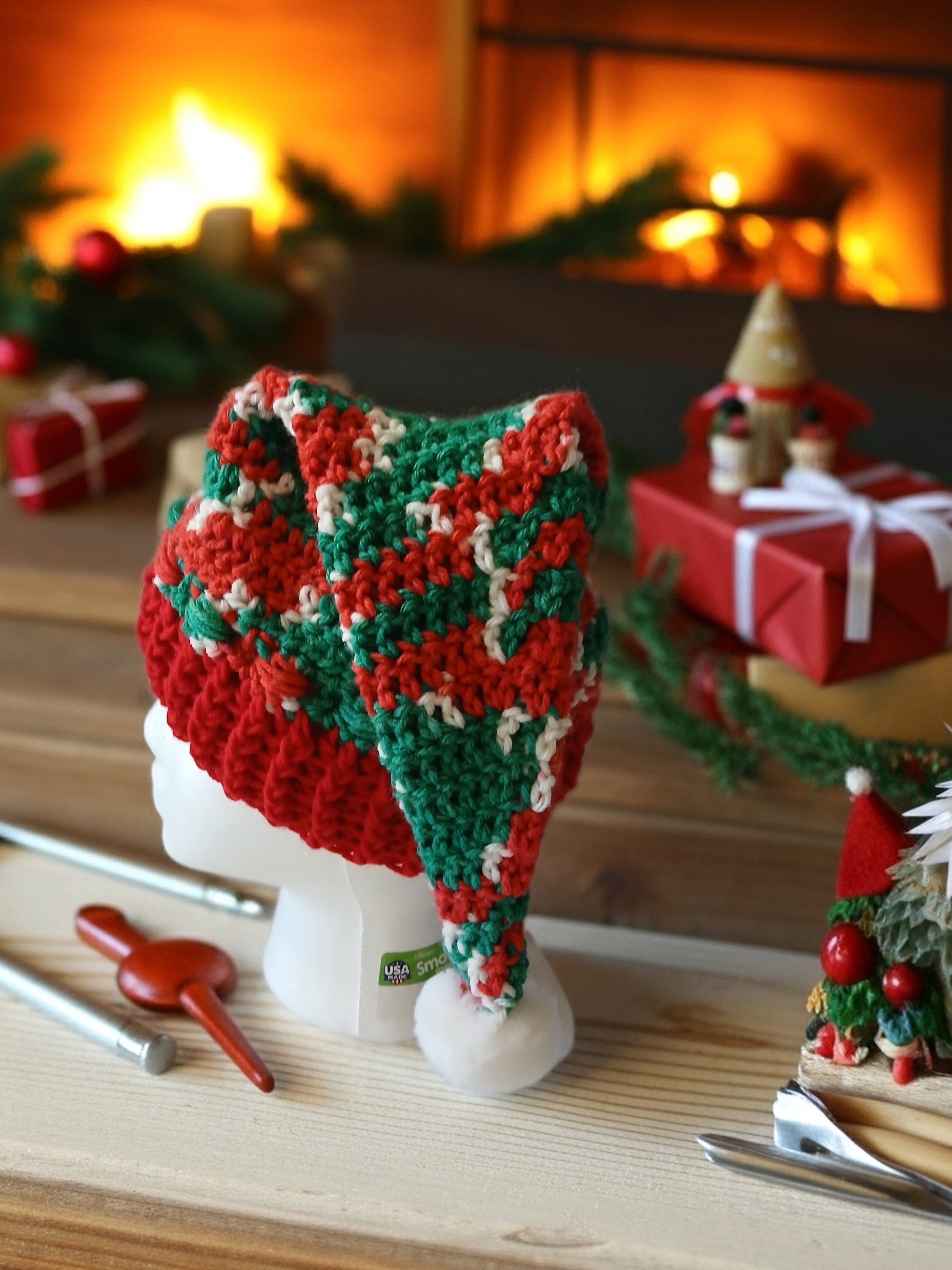 Crochet Elf Hat with Pompom